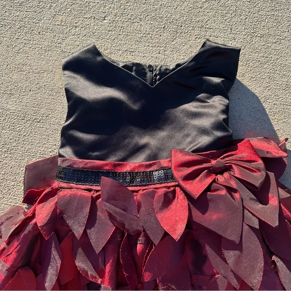 Kids Leafy Dress in Black and Red  PM6